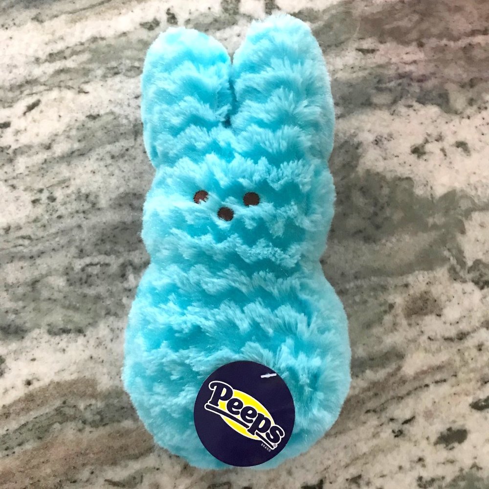 Peeps Easter Bunny Rabbit Blue Plush Chevron Striped NWT
